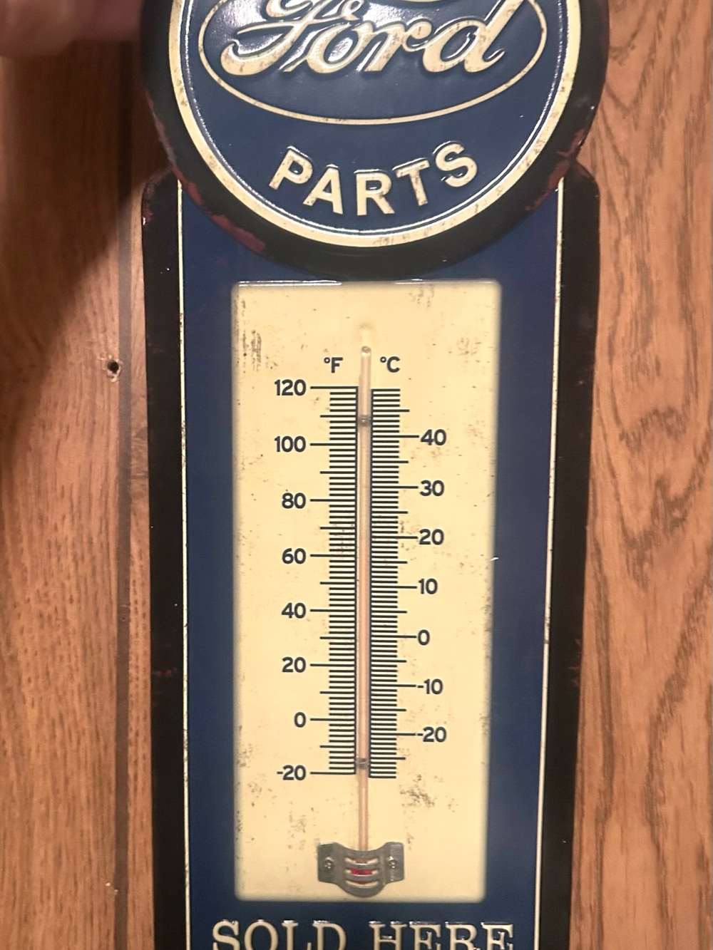 Ford Blue and Cream 'Genuine Parts' Metal Sign - Picture 3 of 3